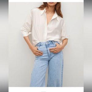 MANGO Carol denim wade legs high waisted jeans‎ like marine straight
